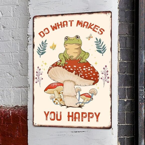 Whimsical Frog on Mushroom Tin Sign (NWT) - Picture 7 of 7